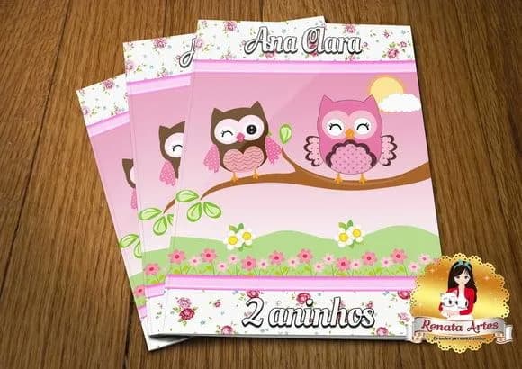 Revista de Colorir com Giz Corujas