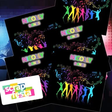 Adesivo Personalizado Quadrado 4x4 Festa Balada Neon