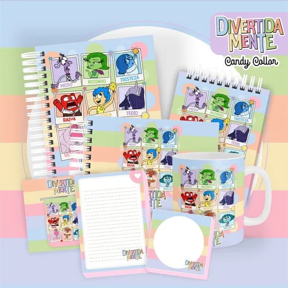 Kit Caderno, Bloquinho e Caneca Porcelana - Qualquer Tema