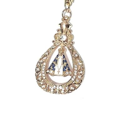 Chaveiro Nossa Senhora Aparecida com Strass Pct C/2 Unidades
