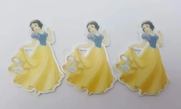 Aplique da Branca de Neve em Acrílico Uv com 5cm4 Peças