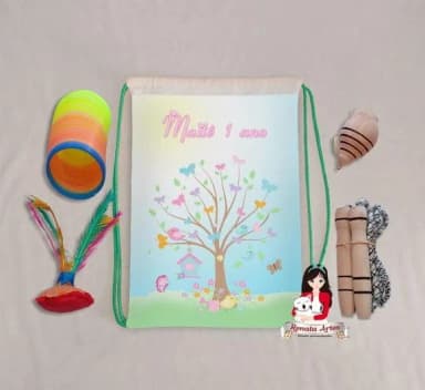 Mochila Boa Infância Personalizada Tema Jardim Encantado 2