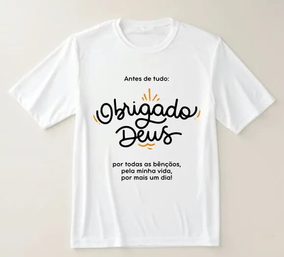 Camiseta Obrigado Deus Cristã, Religiosa e Inspiradora