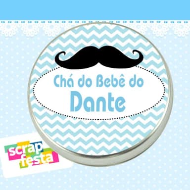 Latinha de Chá de Bebê Latinhas Menino Mustache