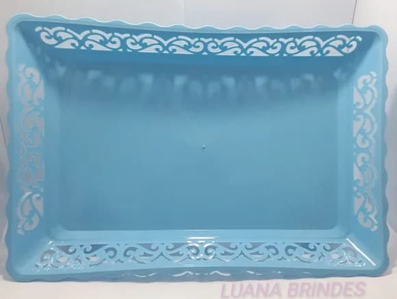 Travessa Provençal Azul de plástico - 36,5cm x 25cm - 1 unid