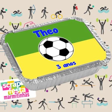 Marmitinha Personalizada Festa Esporte Futebol Copa