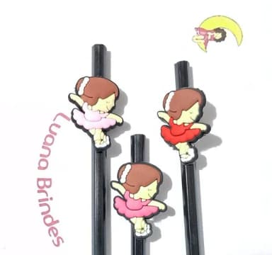 Lápis C/ponteira Bailarinas 3,5cm Emborrachado - 6 Unidades