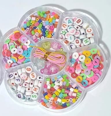 Kit Miçanga de Colar e Pulseira com Caixa Flor - 1 Unidade