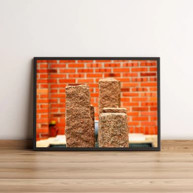 Quadro Colunas de Pedra e Fundo Laranja 827