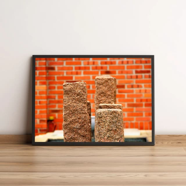 Quadro Colunas de Pedra e Fundo Laranja 827