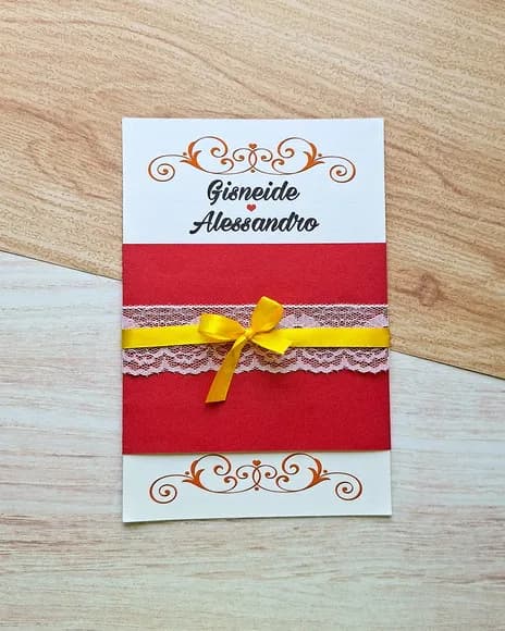 Convite Casamento com Renda