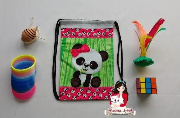 Mochila Brinquedos Retrô Tema Ursinha Panda