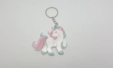 Chaveiro Unicórnio de Acrílico U.v. de 5,5cm Pacote C/4