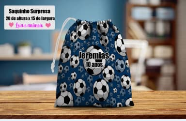 Saquinho Supresa para lembrancinhas Tema Futebol