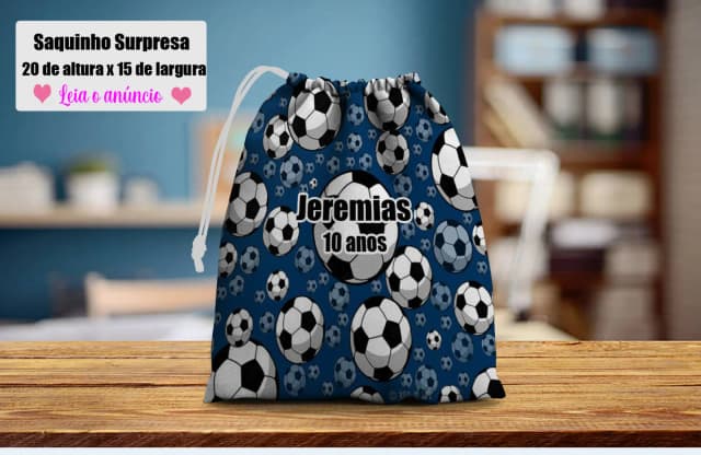 Saquinho Supresa para lembrancinhas Tema Futebol