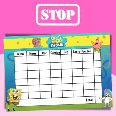 Jogo do Stop ( Conhecido Como Adedanha)