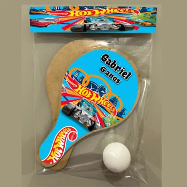 Kit Raquete Personalizada para lembrancinhas da Hot Wheels