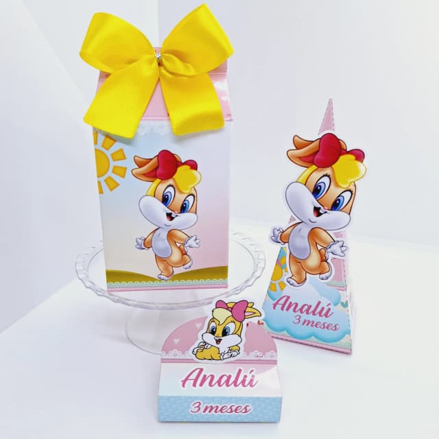 PEGUE E MONTE - Kit Festa BABY LOONEY TUNES - Decoração de Festa - Caixinhas Personalizadas