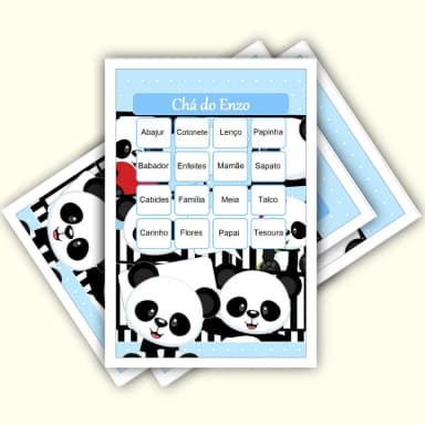 Bingo Chá de Bebê Menino Pdf Para Imprimir