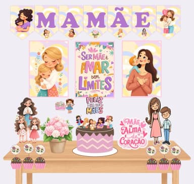 Kit Festa Só Um Bolinho DIA DAS MÃES - Decoração de Festa
