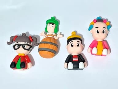 Pingente Chaves 3d Emborrachado Pacote com 4 Unidades