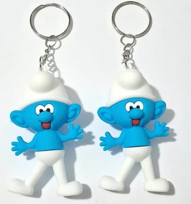 Chaveiro Smurf Emborrachado Pacote com 2 Unidades