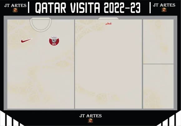 Vetor da Camisa do Qatar Visita 2022-2023