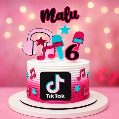 Arquivo de corte digital-Topo de Bolo Tik Tok