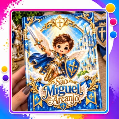 Kit Caderno Personalizado com 25 Etiquetas e 2 Lápis – Material Escolar