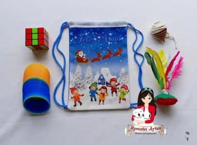 Mochila de Natal Personalizada com Brinquedos Retrô