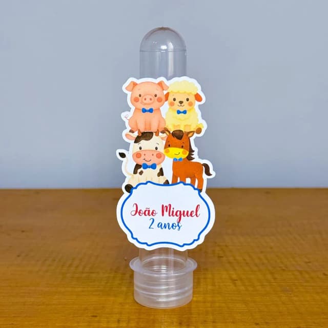Apliques para Tubetes Personalizados FAZENDINHA MENINO - Decoração de Festa | Lembrancinhas | Aniversário | Personalizados