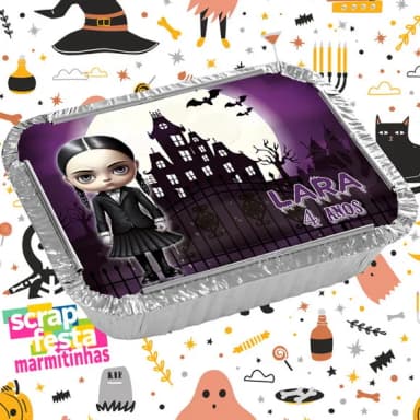 Marmitinha Personalizada Festa Wednesday Wandinha