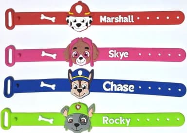 Pulseira Patrulha Canina Emborrachada 19cm Pacotes C/4 Peças