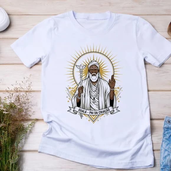 Camiseta Oxalá Pai da Criação Religiosa Umbanda Candomblé