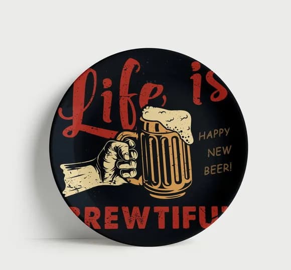 Prato Decorativo Life Is Brewtiful - Porcelana 21cm