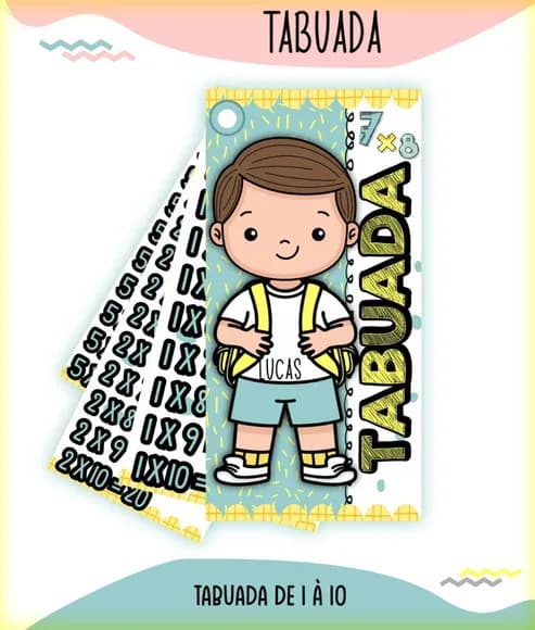 Chaveiro Tabuada Personalizada