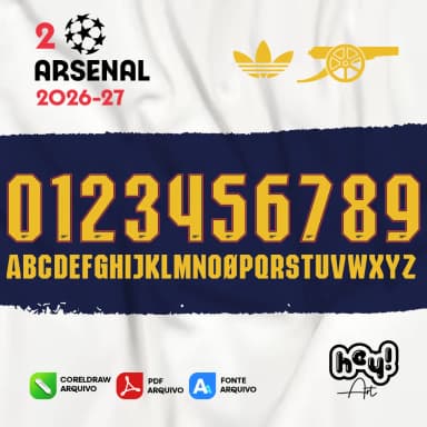 Fonte Vetor Arsenal 2026/27 Away