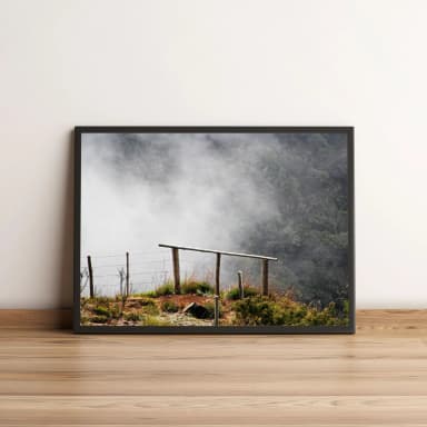 Quadro Cerca De Madeira Em Beira De Montanha 26