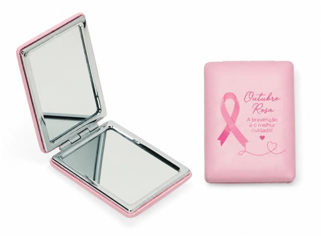 Espelho de Bolsa Outubro Rosa Personalizado com logo ou frase