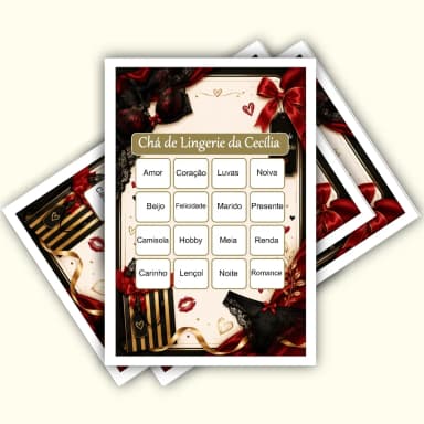 Bingo Chá de Lingerie PDF Para Imprimir