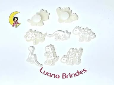 Pins de Crocs Dinossauro Flourescente Emborrachado 6 Peças