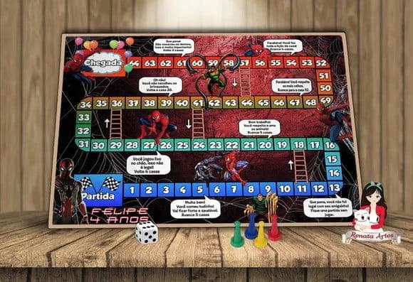 Tabuleiro Educativo Personalizado Homem Aranha