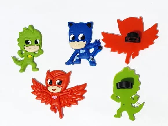 Ponteira P/lápis Corujita,menino Gato,lagartixo - 6 Unidades