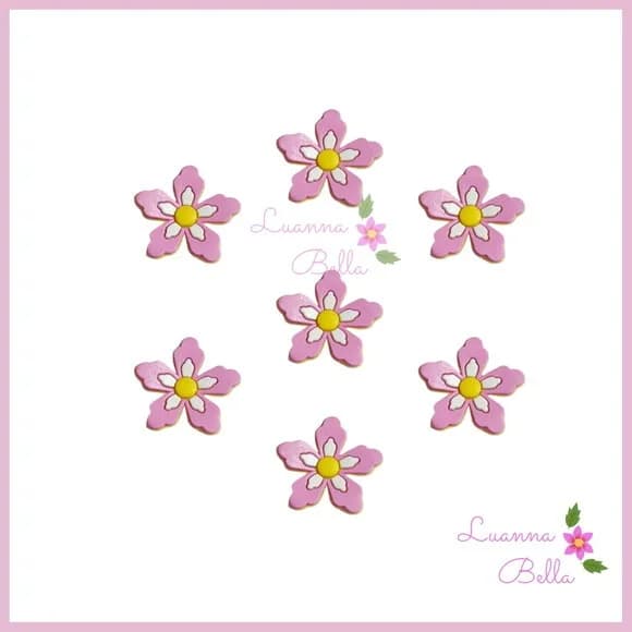 Aplique Emborrachado Modelo Florzinha Rosa - pcts c/7unds