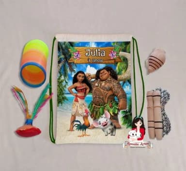 Mochila Boa Infância Personalizada Tema Moana Nova