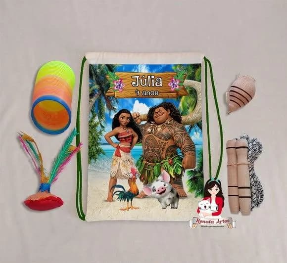 Mochila Boa Infância Personalizada Tema Moana Nova