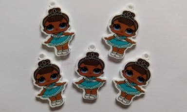 Pingente Lol Miss Baby em Acrílico Uv - 4cm - 5 Unidades