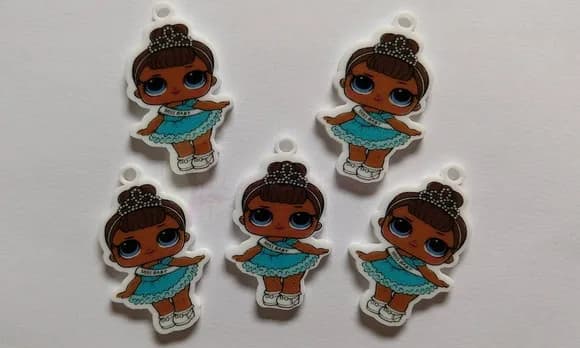 Pingente Lol Miss Baby em Acrílico Uv - 4cm - 5 Unidades