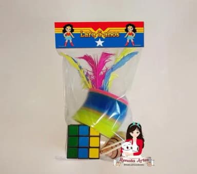 Kit Brinquedos Retrô Personalizado Tema Mulher Maravilha