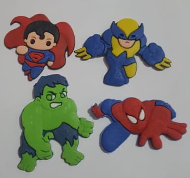 Kit Super Heroi de Borracha Pct 4 Unidades